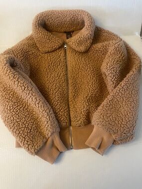 Victoria's Secret Tan Sherpa Zip-Up Jacket